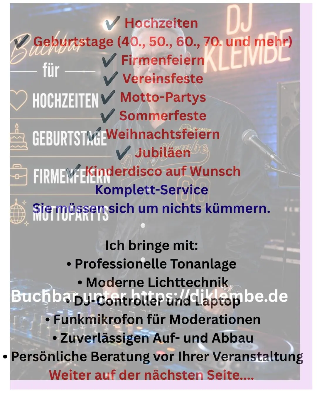 Hochzeits- und Event DJ (Hochzeiten, runde Geburtstage, Mottopartys, Firmenfeiern und Vereinsfeste - Photo 12