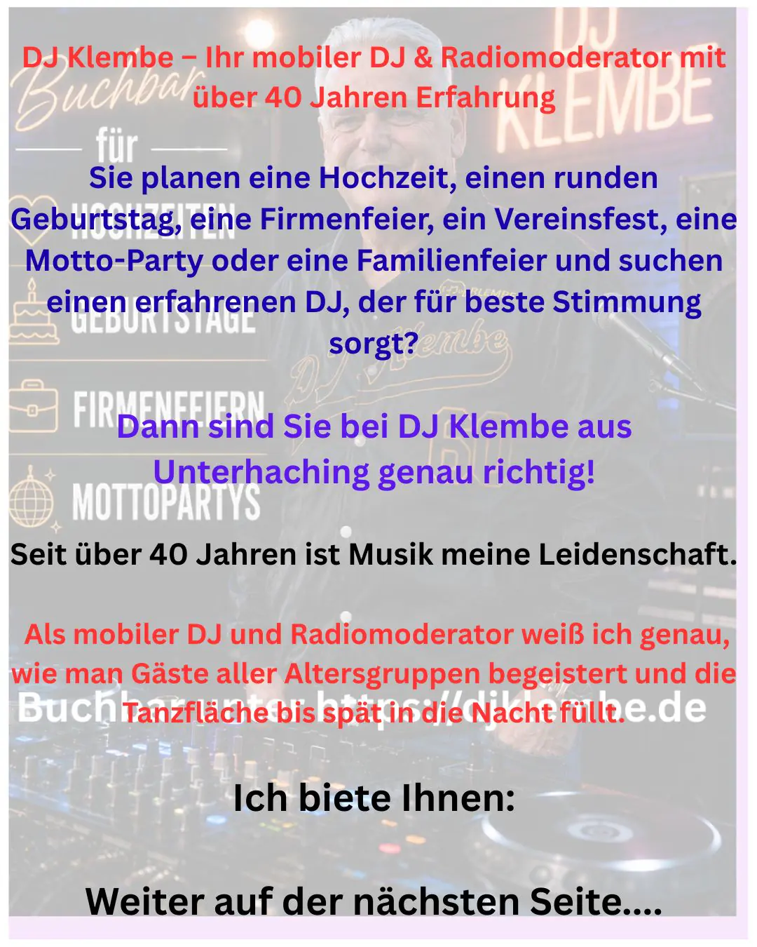 Hochzeits- und Event DJ (Hochzeiten, runde Geburtstage, Mottopartys, Firmenfeiern und Vereinsfeste - Photo 11